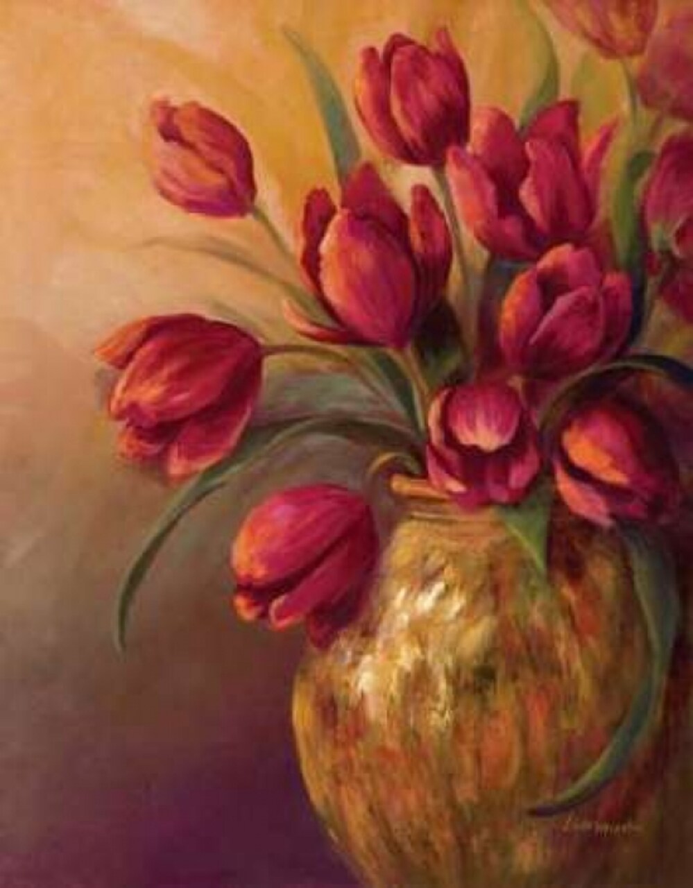 Crimson and Brass II Poster Print by Linda Wacaster - Item # VARPDXWSR023